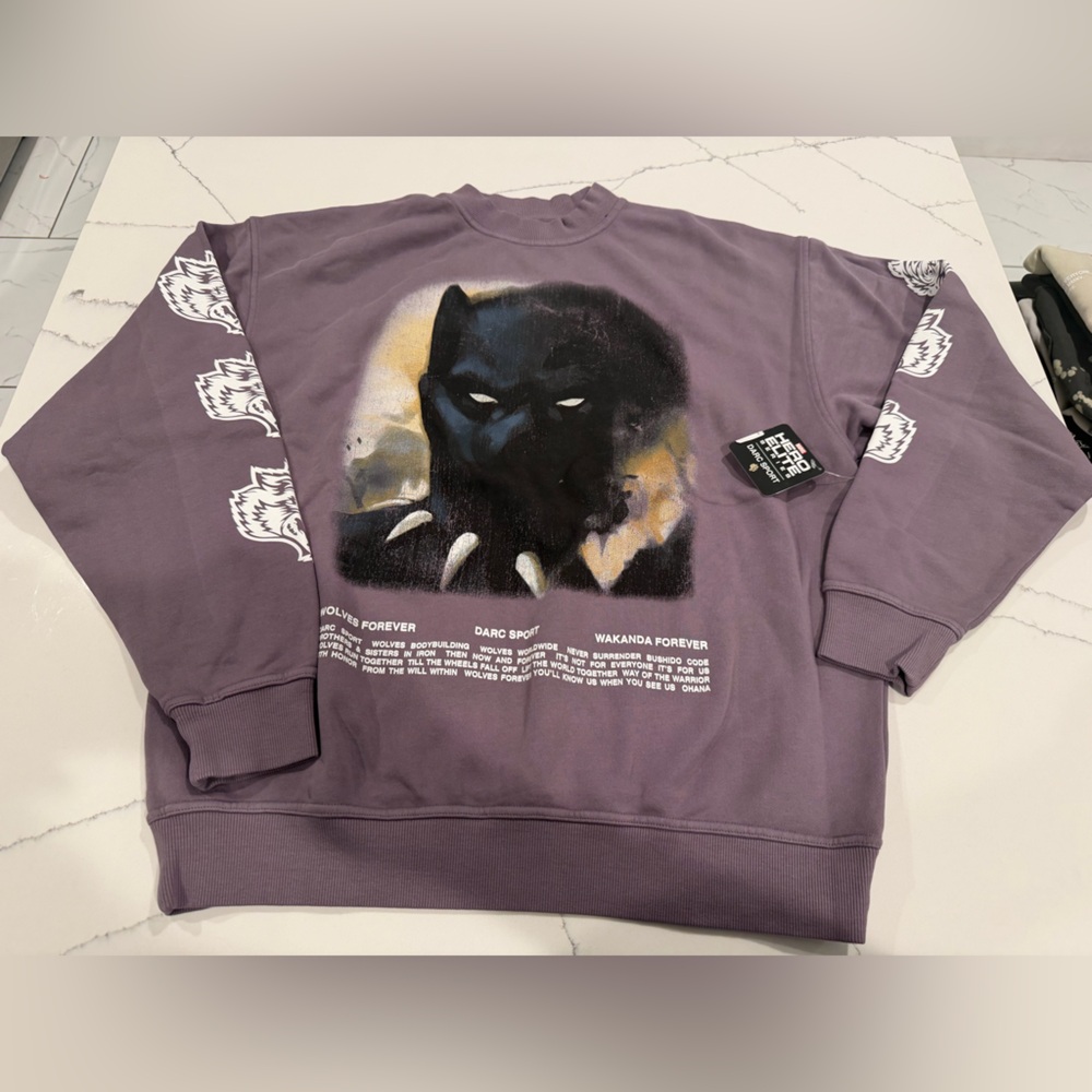 Darc Sport Black Panther Pullover Sweatshirt in Dusty Purple